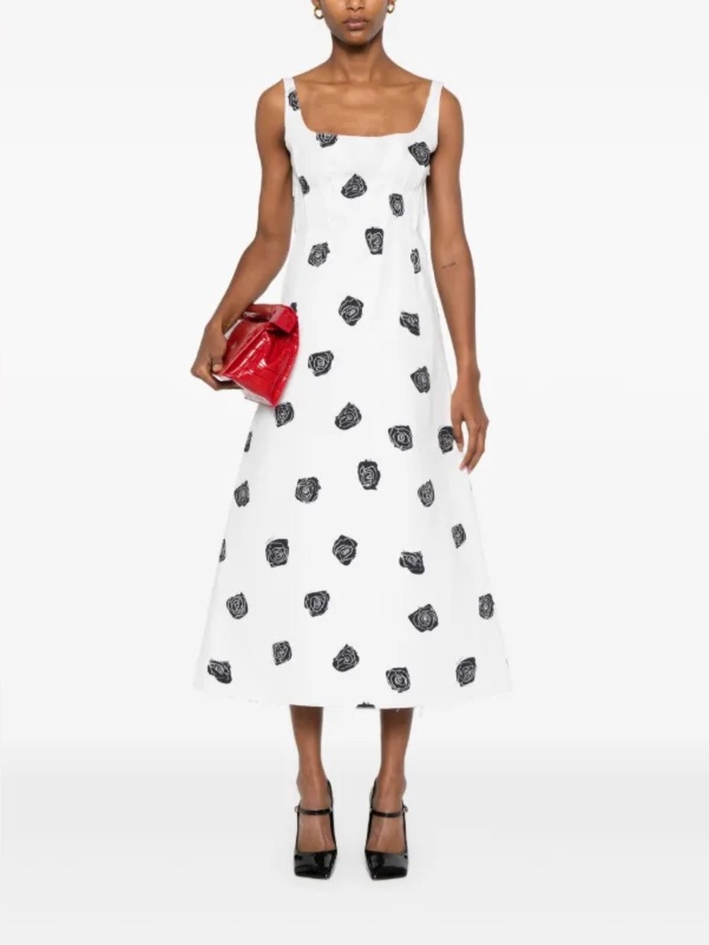NEW MARNI rose-print midi dress size 38